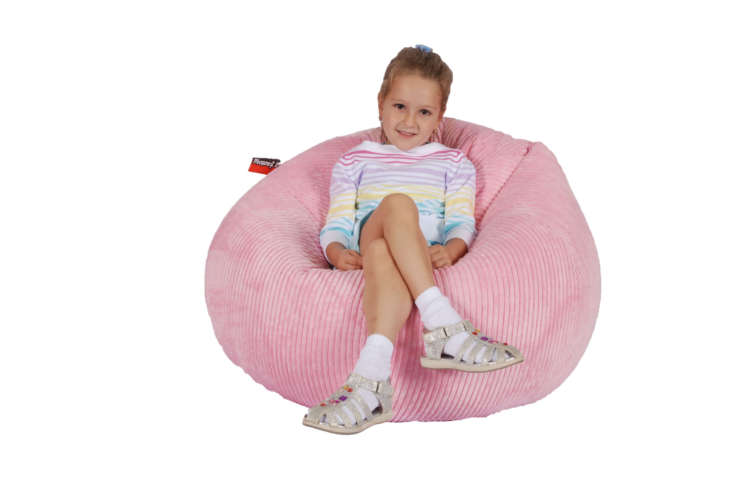 LOUNGE PUG Pink Bean Bag Chairs Adult Beanbag Armchair Pom Pom